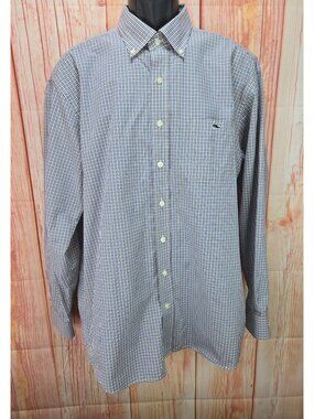 Vineyard Vines Classic Fit Yellow-Blue Plaid Tucker Shirt XL